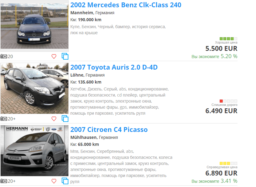 Сайты продажи авто в германии